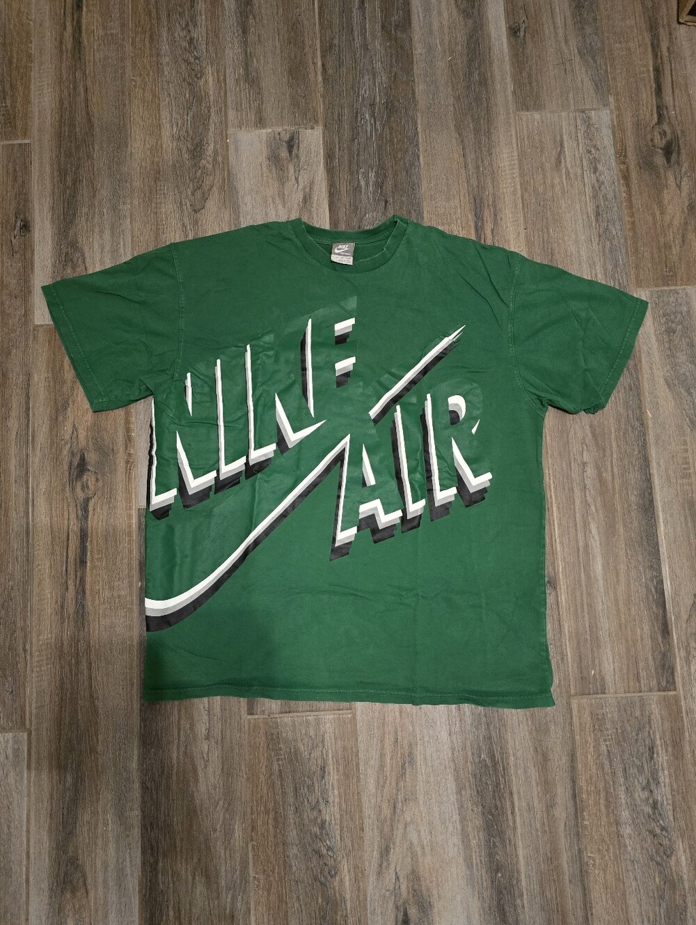 Vintage Nike Air Y2K Green All Over Print T Shirt Streetwear Sportswear